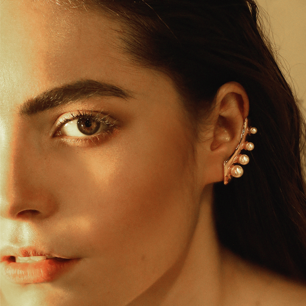 Aretes Earcuff perlas